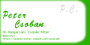 peter csoban business card