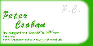 peter csoban business card